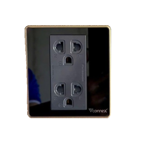 Vỏ ổ cắm mặt kính (Mặt kính + viền nhôm)