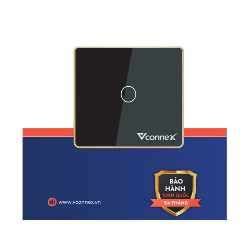 Công tắc thông minh 1 kênh vuông viền nhôm