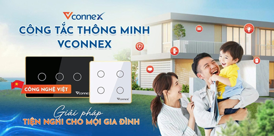 Công tắc thông minh 4 kênh chữ nhật không viền V2.0