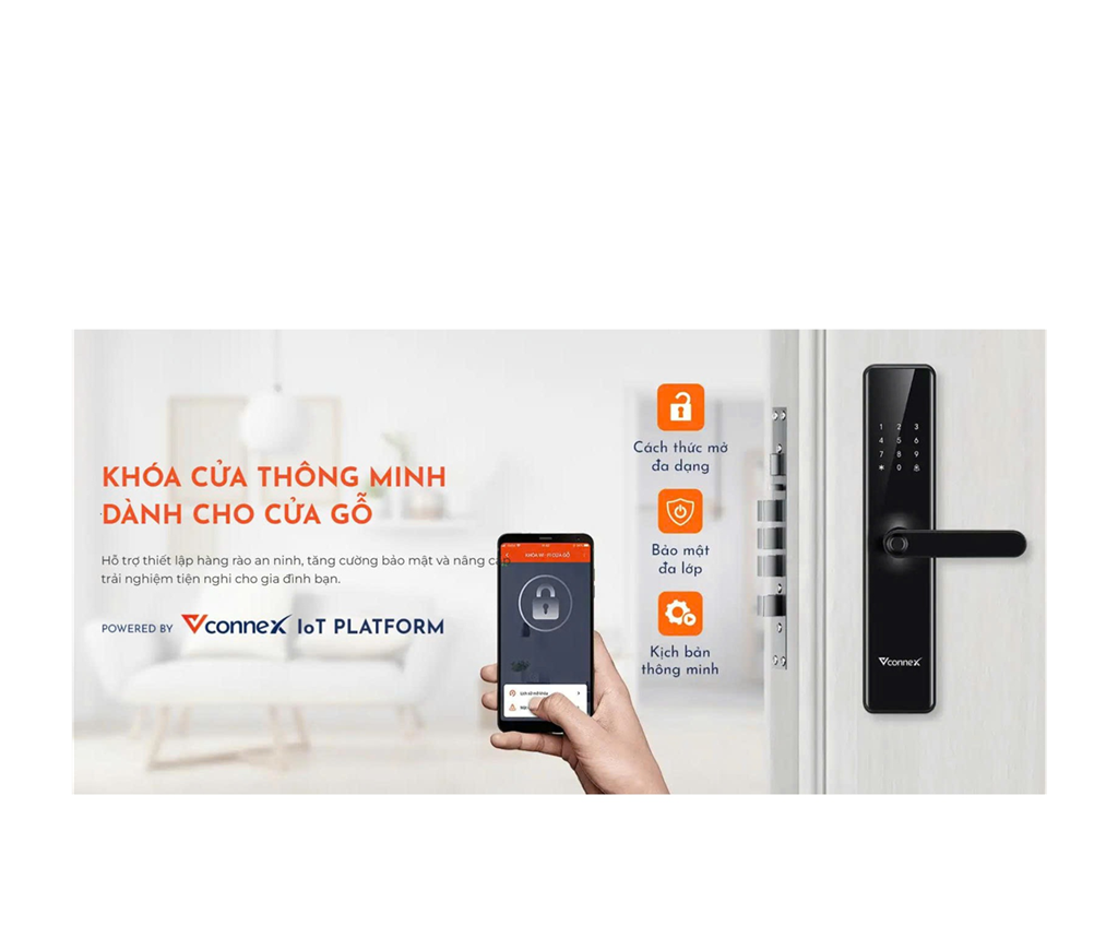 Khóa điện tử thông minh cửa gỗ - VCN BSLA