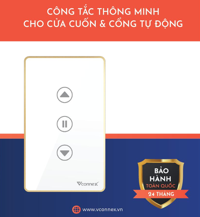 Công tắc thông minh cho cửa cuốn và cửa tự động viền nhôm