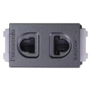 Pana - Ổ cắm đơn có màn che 250VAC - 16A màu đen 